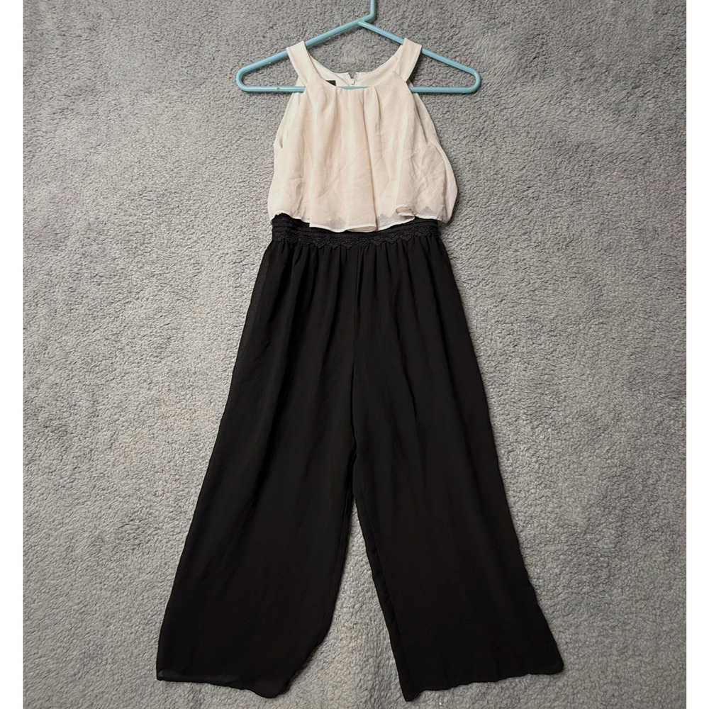 By By Girl Jumpsuit Girls Size 10 Black and White Sleeveless One Piece